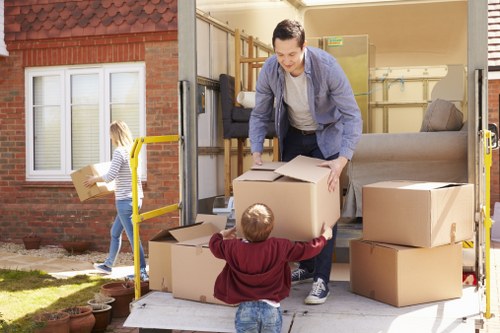 Household belongings being loaded for a move in Kew