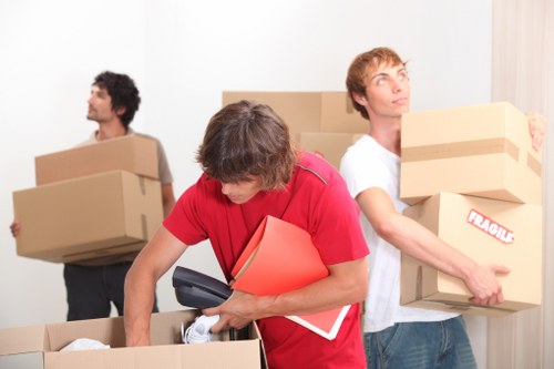 Man and van crew maintaining safety standards during loading and transport