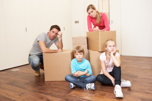 Loaded removals van ready for urgent house or office relocation in Kew
